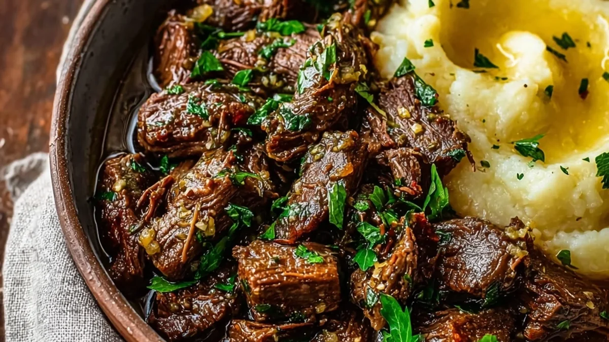 Slow Cooker Garlic Butter Beef: Tender & Flavorful