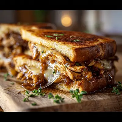 Smoky BBQ Chicken Grilled Cheese Sandwich