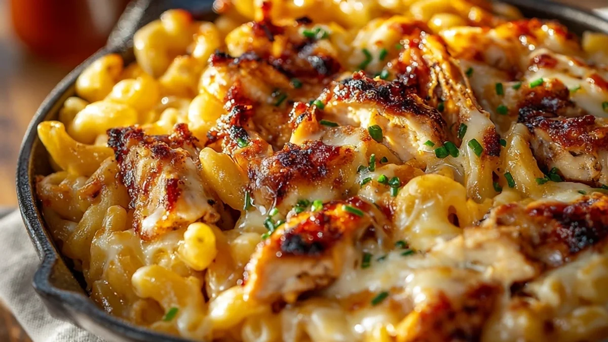 Smoky BBQ Chicken Mac and Cheese Bake