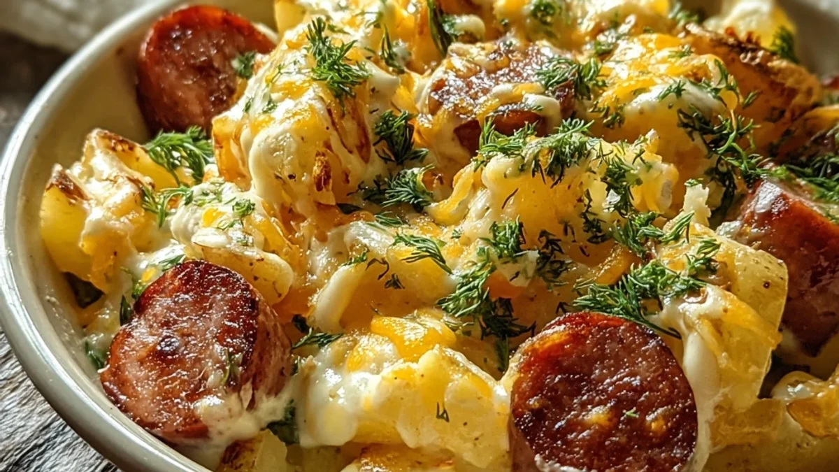 Smoky Cheesy Ranch Potatoes with Beef Sausage