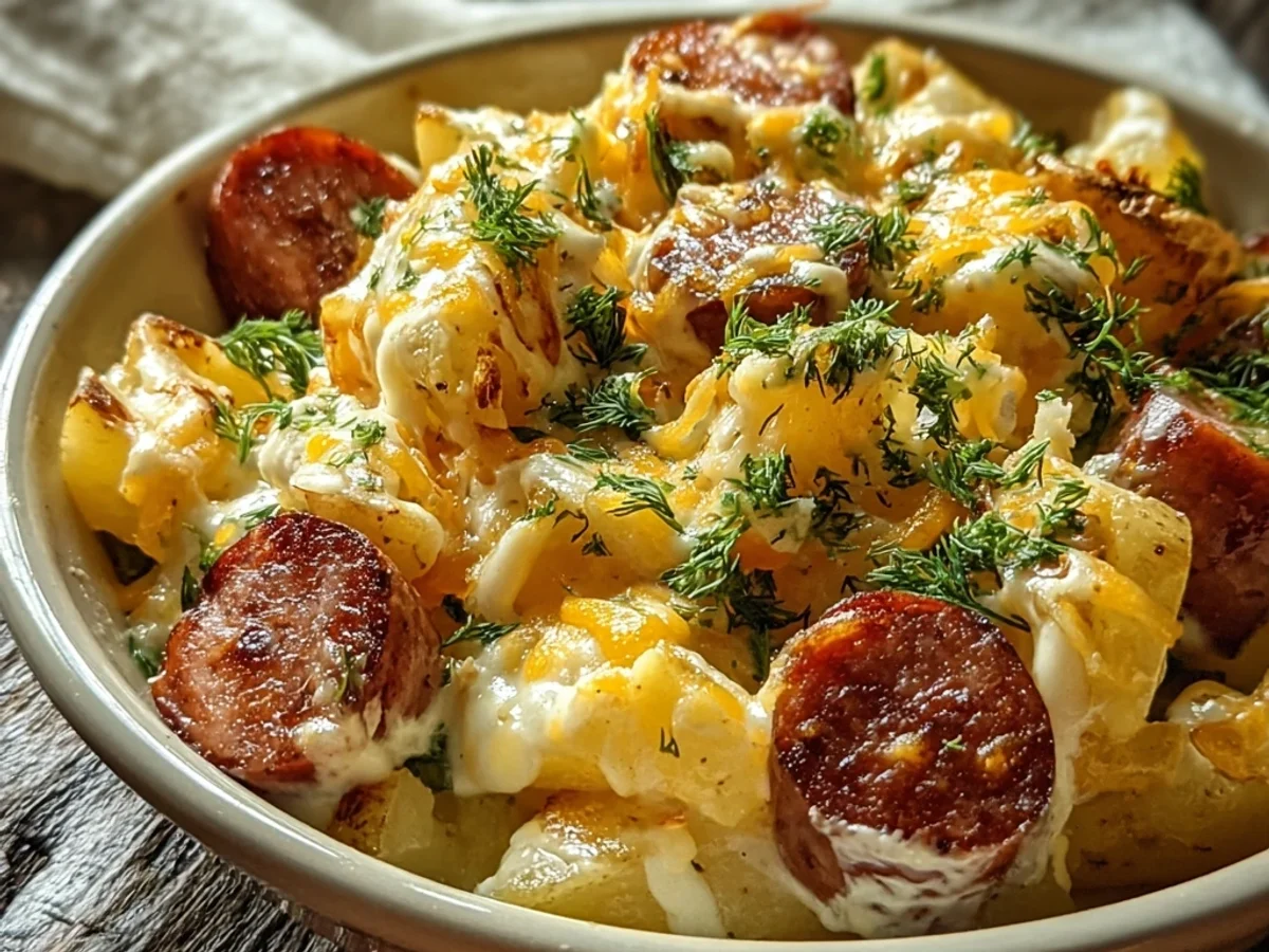 Smoky Cheesy Ranch Potatoes with Beef Sausage - Featured Image