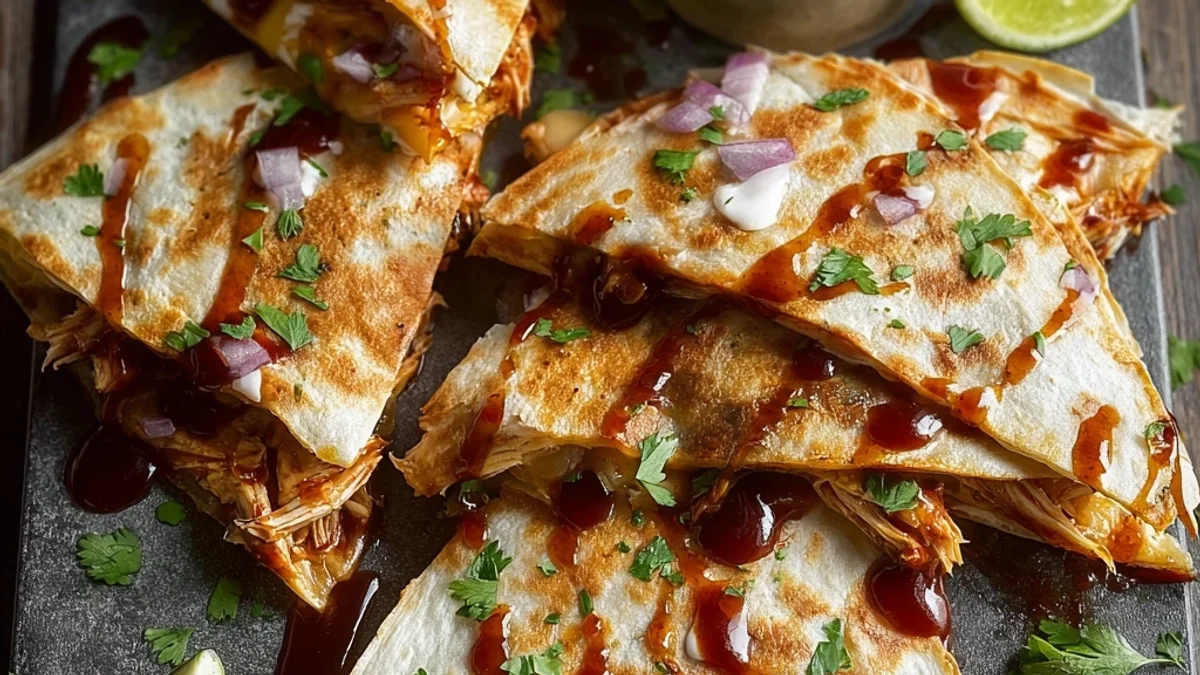 Smoky Hot Honey BBQ Chicken Quesadillas