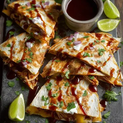 Smoky Hot Honey BBQ Chicken Quesadillas