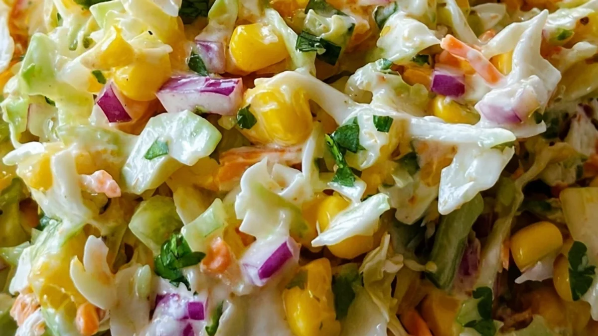Spicy Jalapeno Corn Coleslaw: Fresh & Tangy Side
