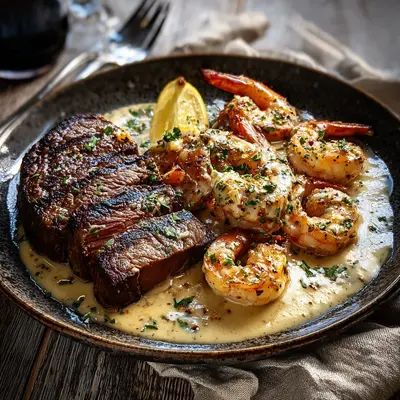 Steak and Creamy Garlic Shrimp: A Quick Dinner Treat