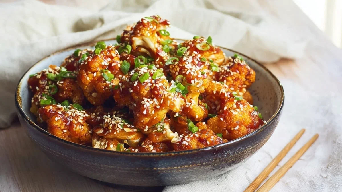 Sticky Sesame Cauliflower: Crispy, Sweet & Savory