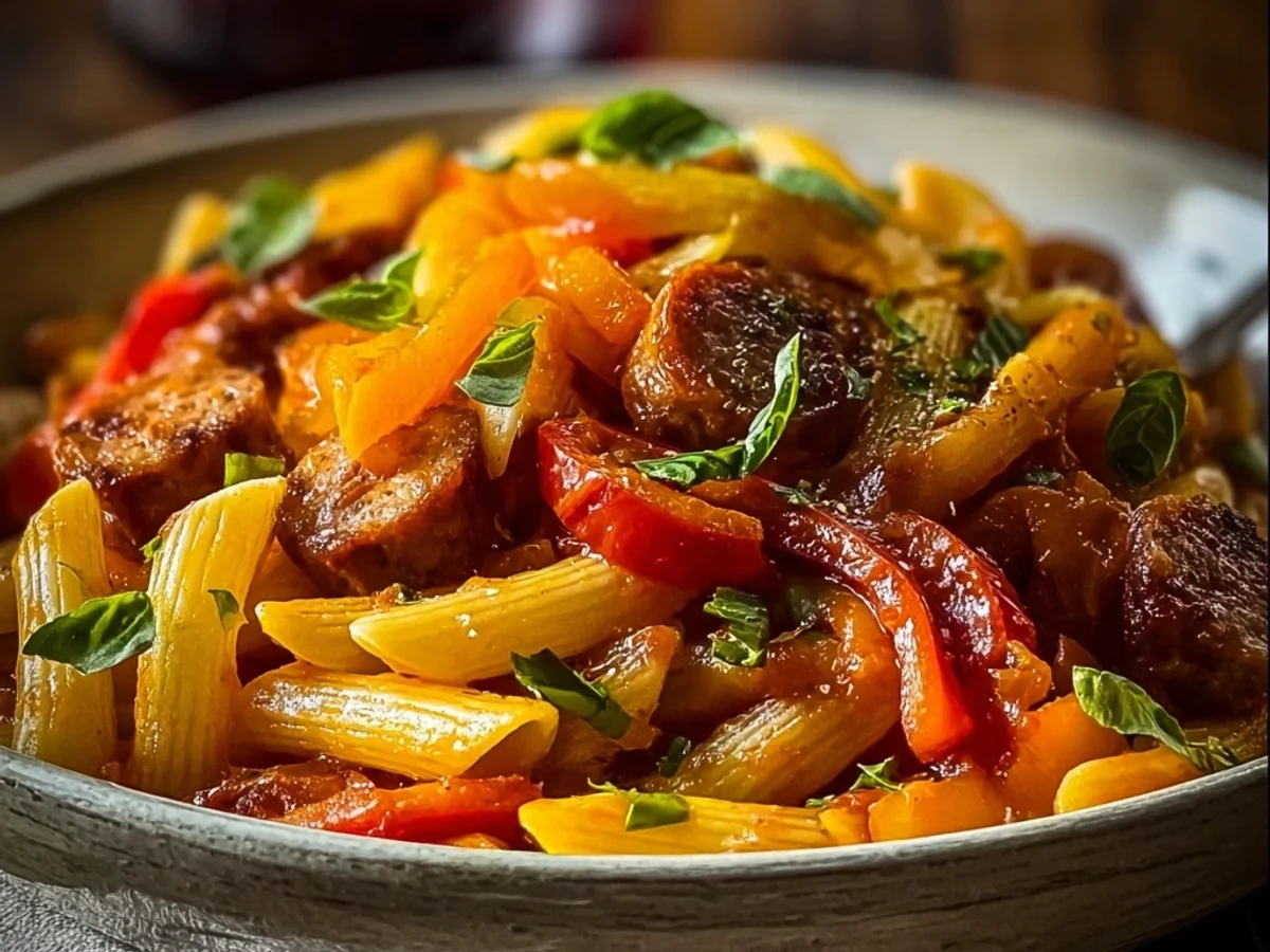Sweet Pepper Beef Sausage Pasta: Hearty Dinner Delight - Featured Image