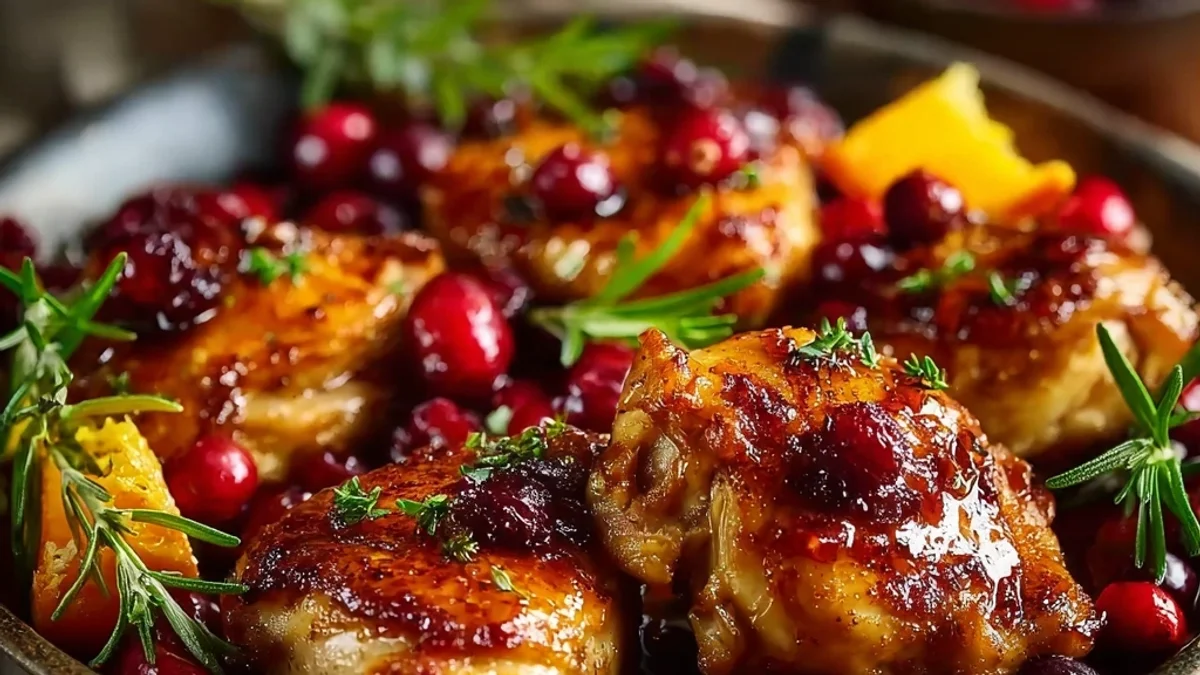 Tangy Cranberry Orange Chicken Dinner