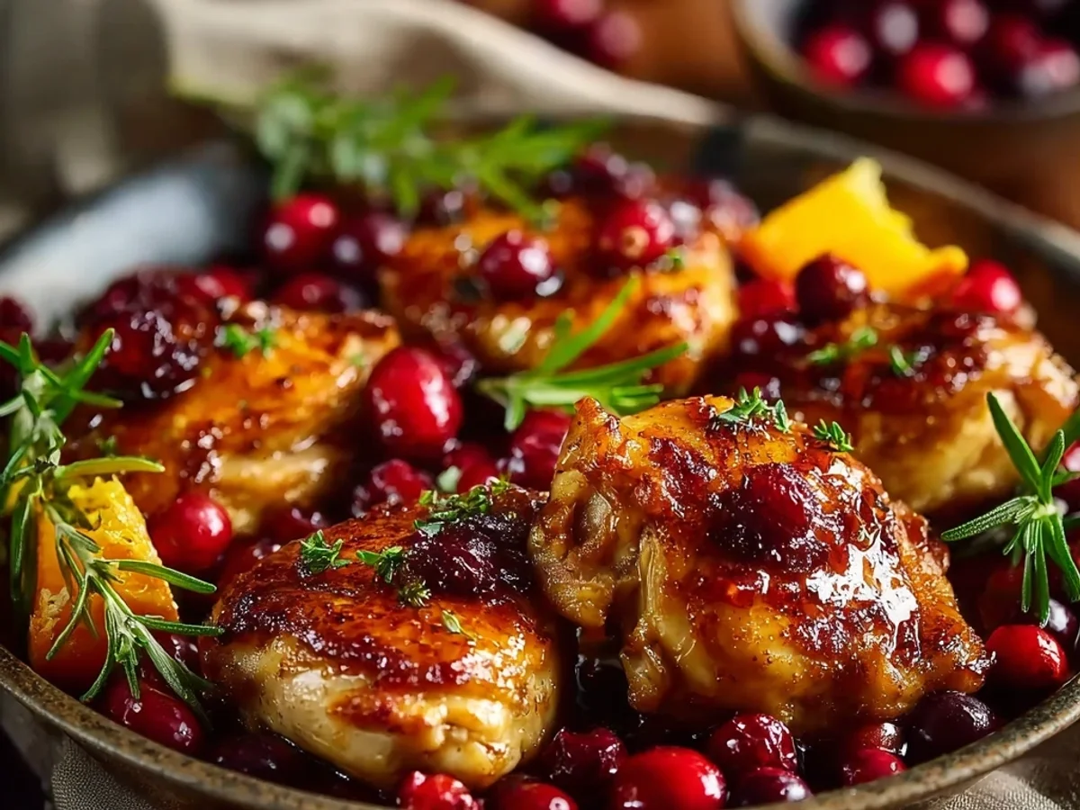 Tangy Cranberry Orange Chicken Dinner - Featured Image