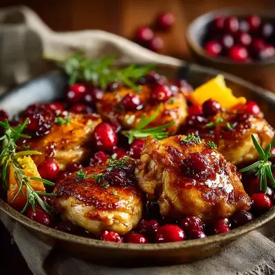 Tangy Cranberry Orange Chicken Dinner