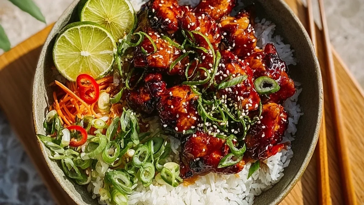 Tangy Sweet Chili Chicken Rice Bowls Recipe