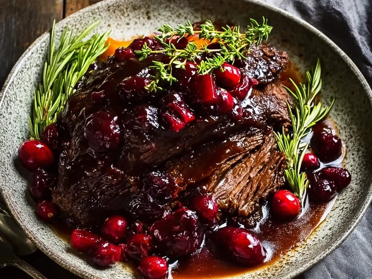 Tender Braised Beef Roast with Cranberry Glaze - Featured Image