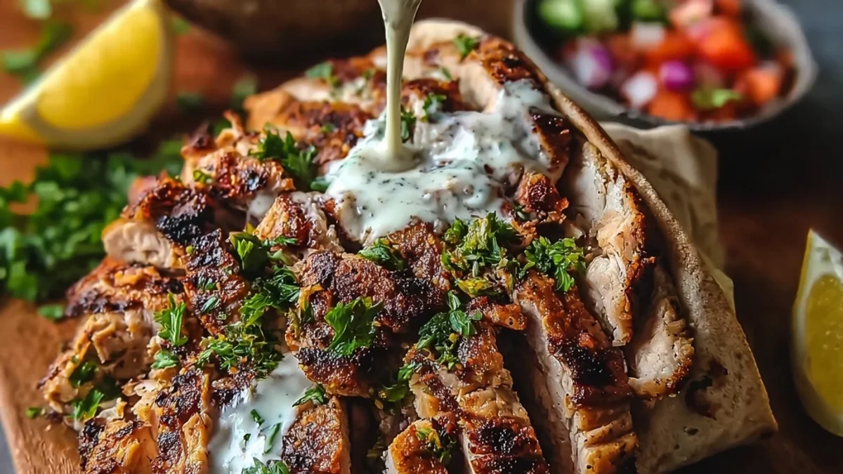 Tender Chicken Shawarma with Zesty Garlic Sauce