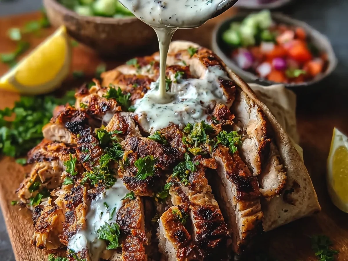 Tender Chicken Shawarma with Zesty Garlic Sauce - Featured Image