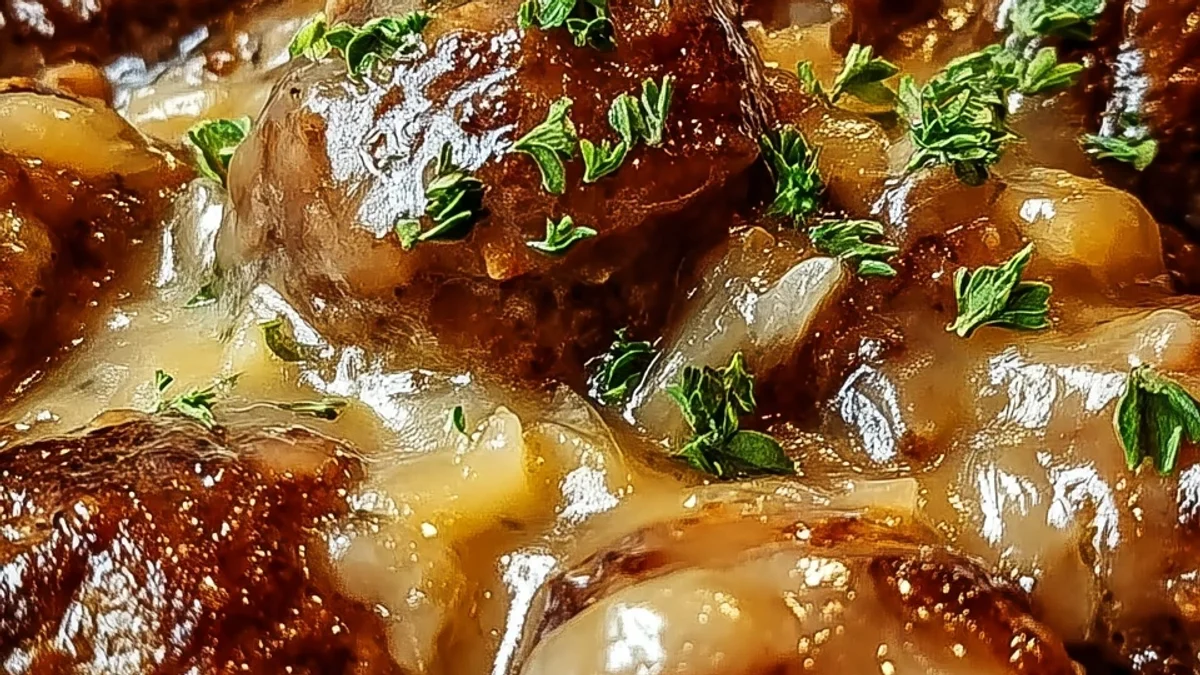 Tender Crock Pot French Onion Meatballs