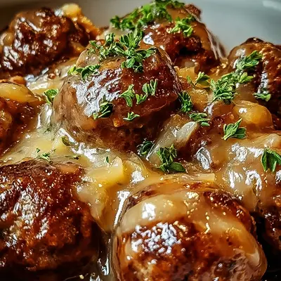Tender Crock Pot French Onion Meatballs