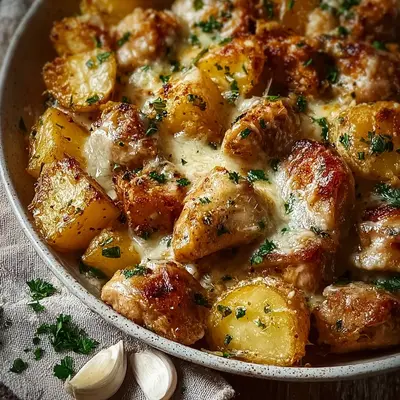 Tender Garlic Parmesan Crockpot Chicken & Potatoes