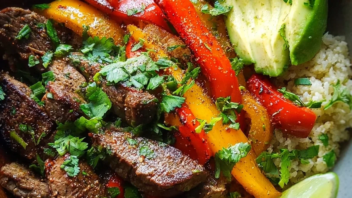 Tender Low Carb Steak Fajita Bowl: Keto Dinner Recipe