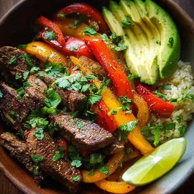 Tender Low Carb Steak Fajita Bowl: Keto Dinner Recipe