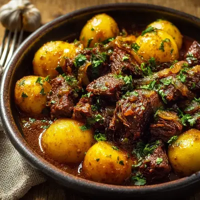 Tender Slow Cooker Garlic Beef Potatoes for Weeknights