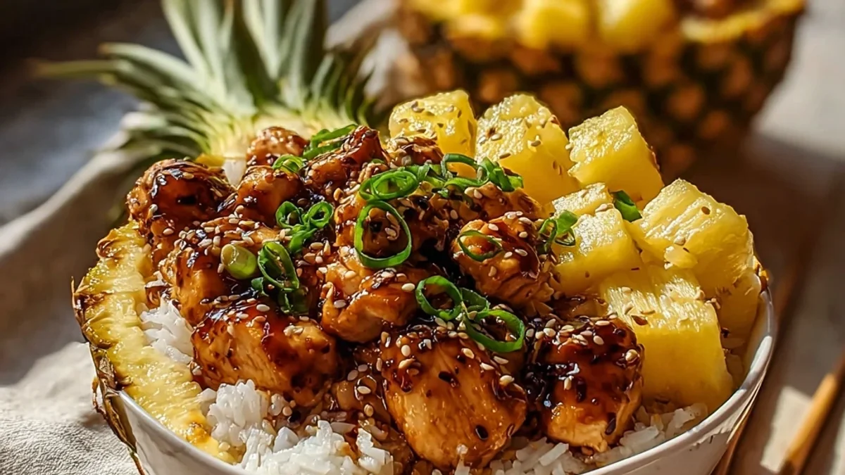 Teriyaki Chicken Pineapple Bowls: Sweet & Tangy